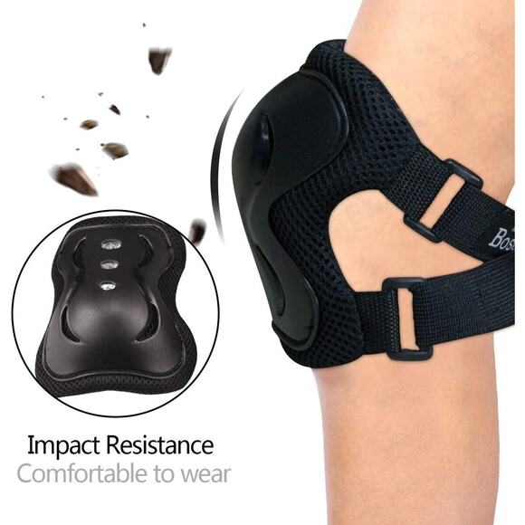 BOSONER Kids/Youth Knee Pad Elbow Pads Guards Protective Gear Set for Roller BMX - Picture 2 of 6